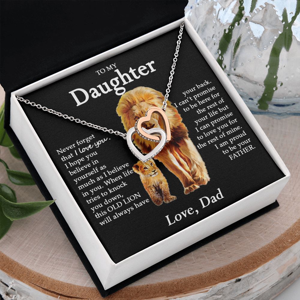 1 Lion Daughter 2411 Black  Interlocking Heart New