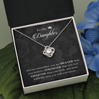 Thumbnail for Graduation gifts for Girls High School - To my Daughter -Graduation Necklace from MOM,DAD - 14k White Gold - Confirmation gifts - Gifts for Her GLAVICY Love Knot Necklace