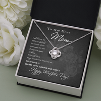 Thumbnail for To the Best Mom Necklace I Love You Love Knot Message Card and Box Gift Set for Mom, Woman from Husband, Child Pendant Jewelry Mother's Day Anniversary Birthday by GLAVICY Love Knot Necklace