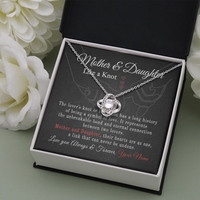 Thumbnail for Personalized To my Mother & Daughter Necklace I Love You Love Knot Message Card and Box Gift Set for Mom, Woman from Child Girls & Boys, Pendant Jewelry Mother's Day Anniversary Birthday by GLAVICY Love Knot Necklace