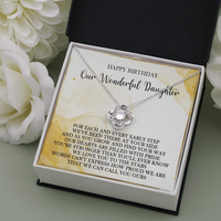 Thumbnail for GLAVICY Birthday Gifts for Beautiful Daughter Necklace Message Card and Box Meaning Gift Set Her Girls Pendant Hearts Jewelry from Mother Father Mom Dad  Happy Birthdays Celebration Chrismas Anniversary #3 Love Knot Necklace