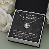 Thumbnail for Graduation gifts for Girls High School - To my Daughter -Graduation Necklace from MOM,DAD - 14k White Gold - Confirmation gifts - Gifts for Her GLAVICY Love Knot Necklace