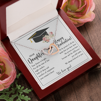 Thumbnail for GLAVICY To my Daughter Necklace Message Card and Box Meaningful Gift Set for Girls Family Her StepDaughter Necklaces Pendant Jewelry Graduation Gifts Birthday Christmas Happy Anniversary Graduate Day #4 Interlocking Heart Necklace