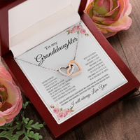 Thumbnail for GLAVICY To my Granddaughter Necklace from Grandma Grandparent 14k White Gold Message Card and Box Meaning Gifts Pendant Jewelry Gifts for Daughter Interlocking Heart Necklace