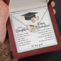 Thumbnail for GLAVICY To my Daughter Necklace Message Card and Box Meaningful Gift Set for Girls Family Her StepDaughter Necklaces Pendant Jewelry Graduation Gifts Birthday Christmas Happy Anniversary Graduate Day #4 Interlocking Heart Necklace
