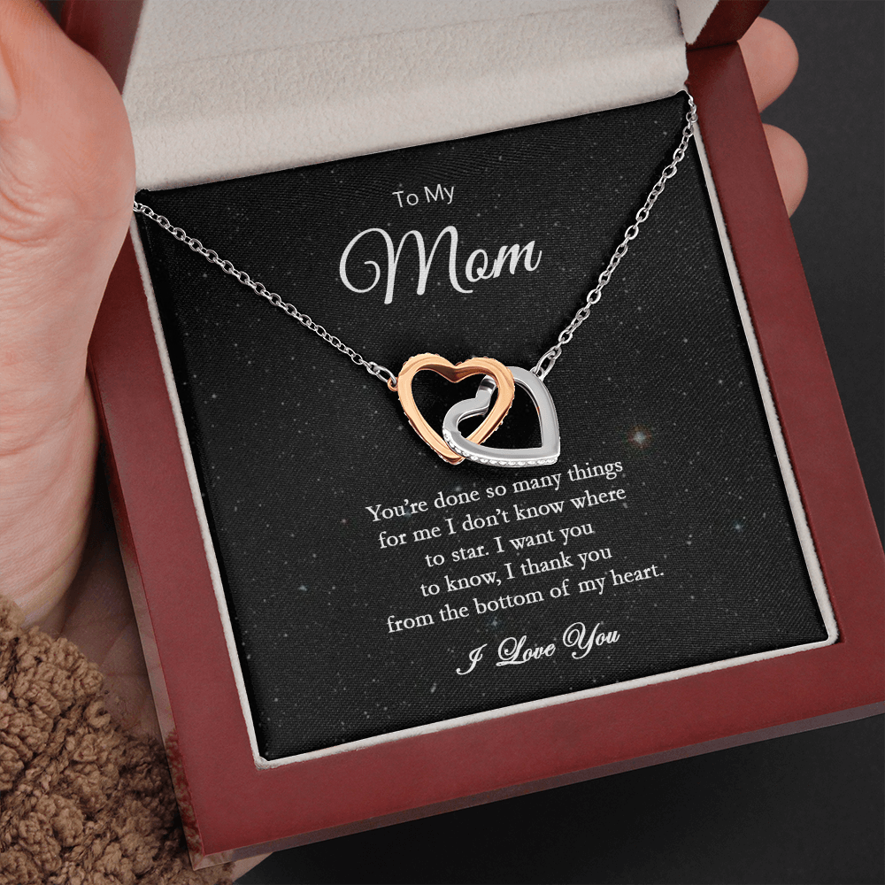 6 Mom Interlocking Heart Necklace
